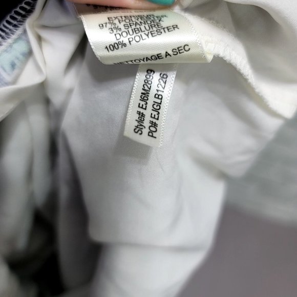 Eliza J Womens 4 Blue Green Paisley 3/4 Sleeve Crew Neck Sheath Dress - Picture 9 of 9